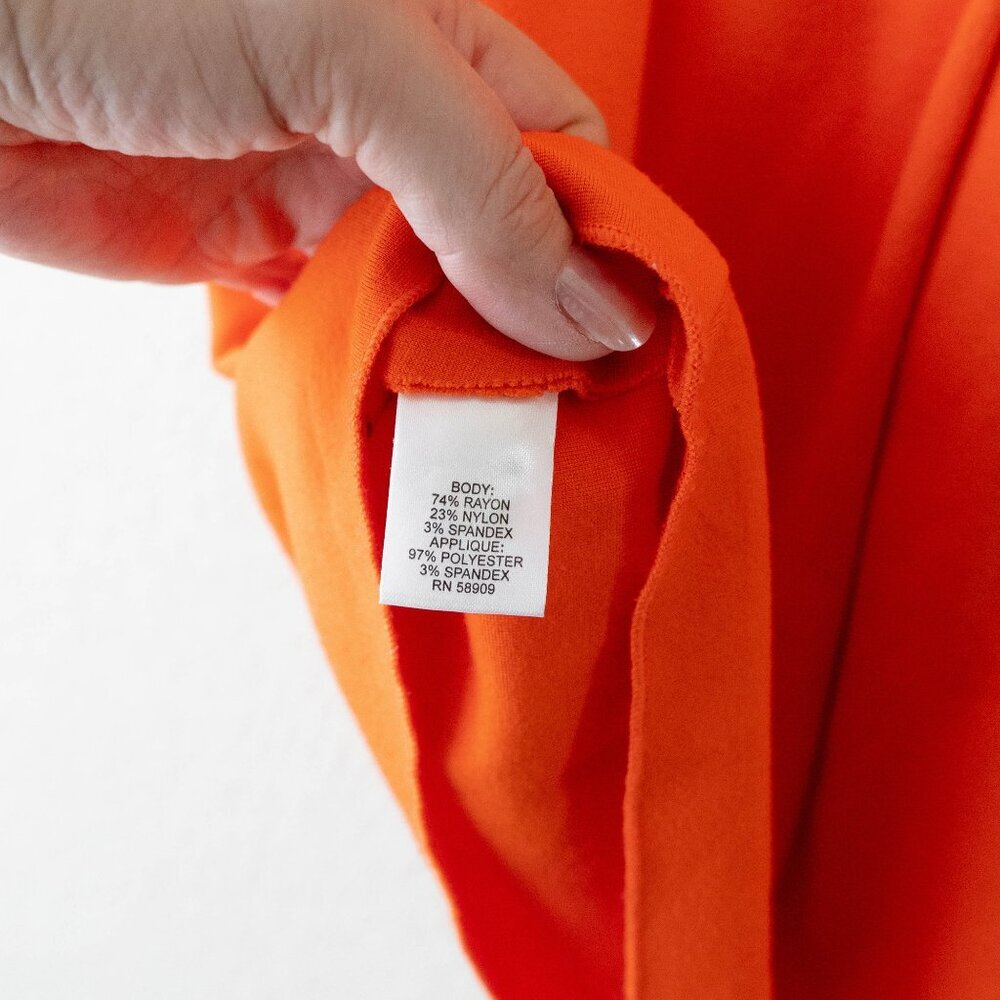 Gianni Bini Orange Textured Shoulder Dress | Size Large - Picture 9 of 10